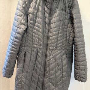 The North Face Women's Thermoball Gray Large Jacket with hood.